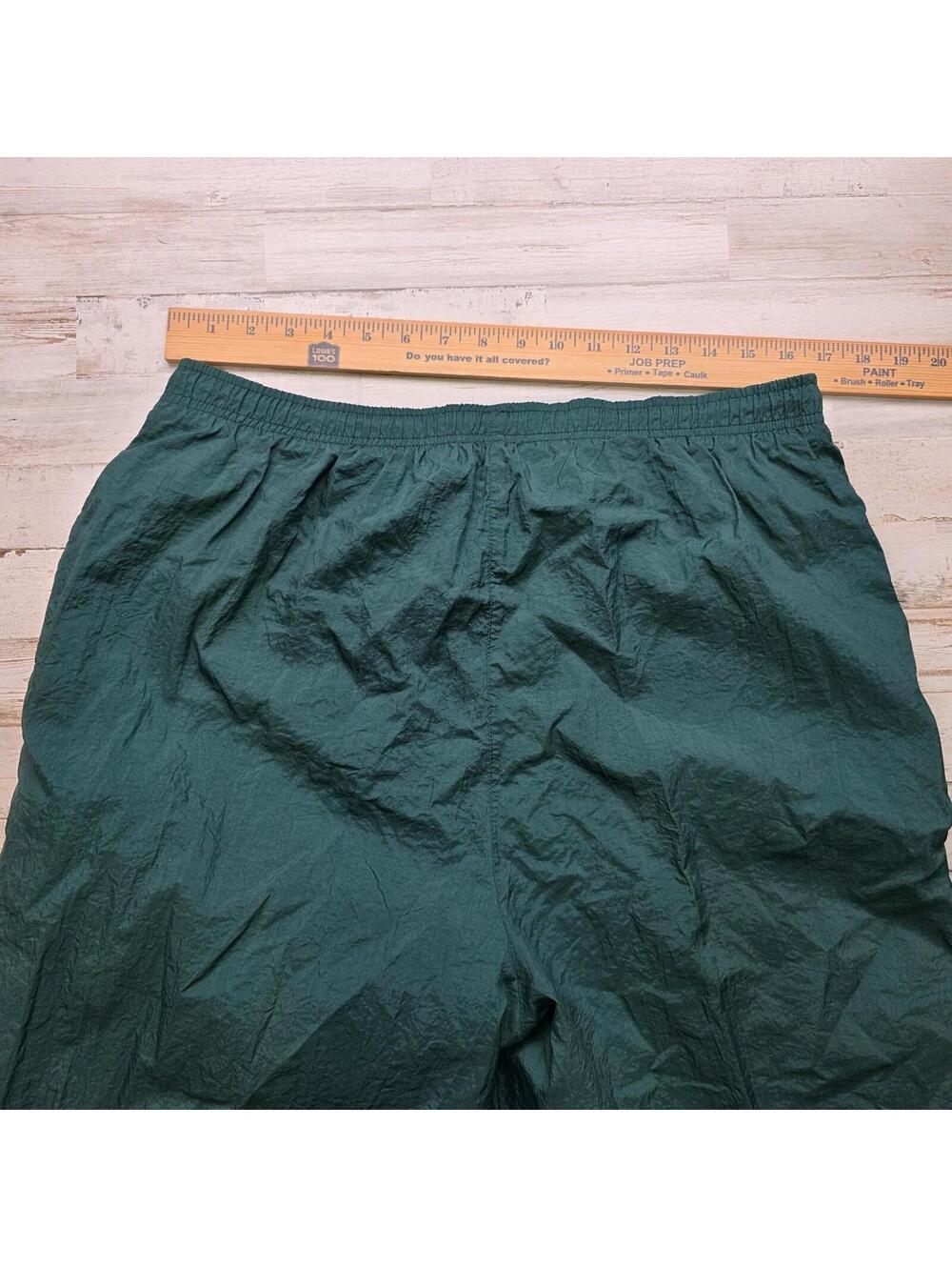 Vintage Y2K 90s Adidas Men’s XL Nylon Green Lined WarmUp Track Pants Zip Cuff - Picture 5 of 7